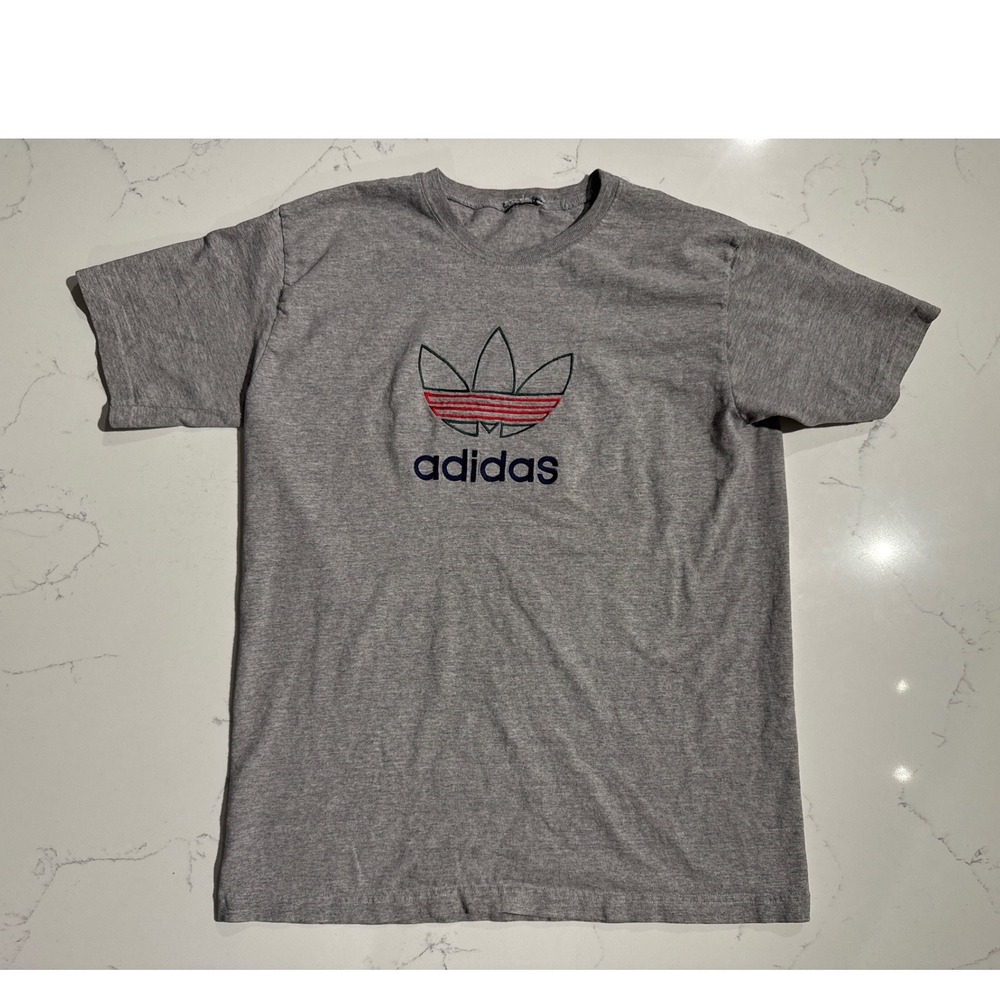 Adidas Mens Trefoil Logo Embroidered T-Shirt